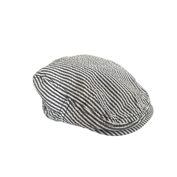 Target Other - Target Gray Striped Seersucker Gatsby Cabbie Flat Cap 19" M 6-12 Months